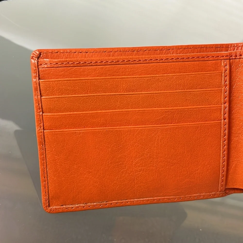 🍊NWOT Wallet | Orange Leather Bi-Fold Key Card/Cash Holder by Wilsons Leather